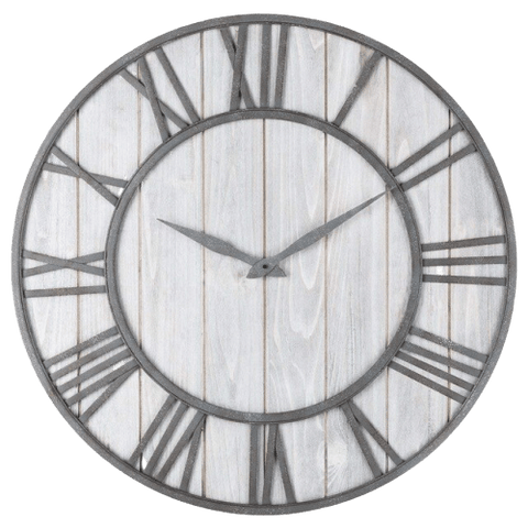 säker Wall Clock In Wood Silver