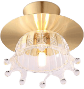 Klarov Gold Flush Ceiling Light With Clear Glass 123
