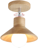 Öppent Brown Flush Wooden Mounted Light 220