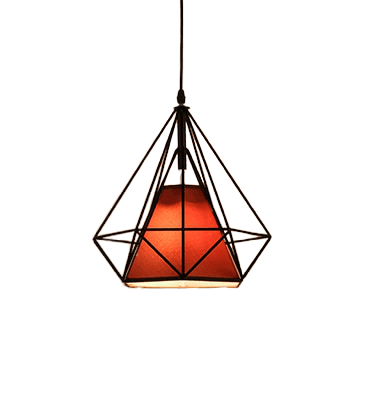 Hanging Light Fixture Single - Nyarbe Black & Red