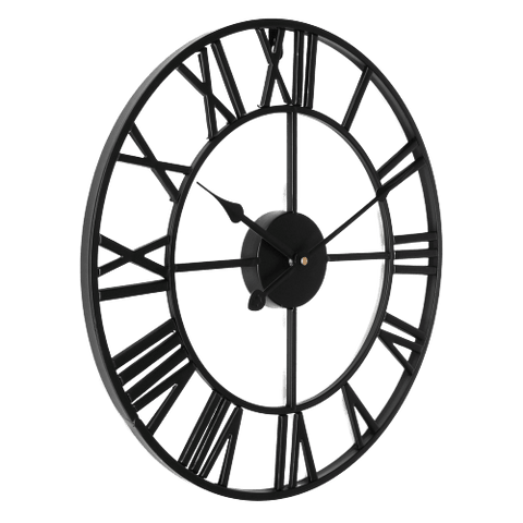 Finvis Large Modern Wall Clock Black