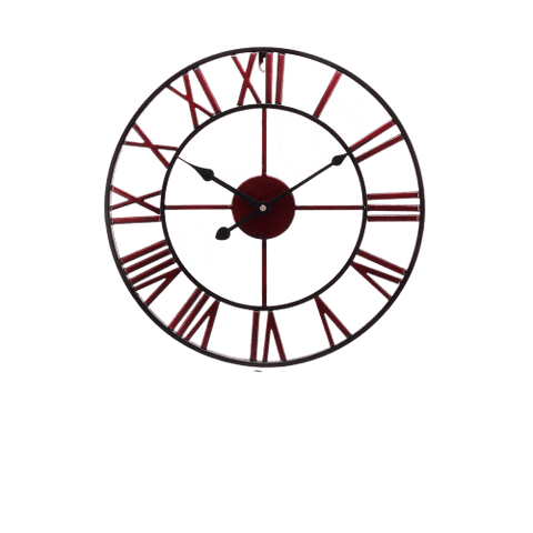 Finvis Large Modern Wall Clock Red