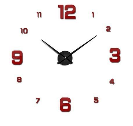Väggklocka Red - Large Modern Wall Clock