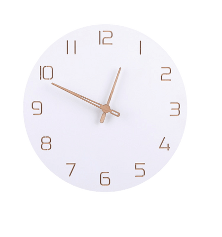 fisk Wall Clock In Wood White