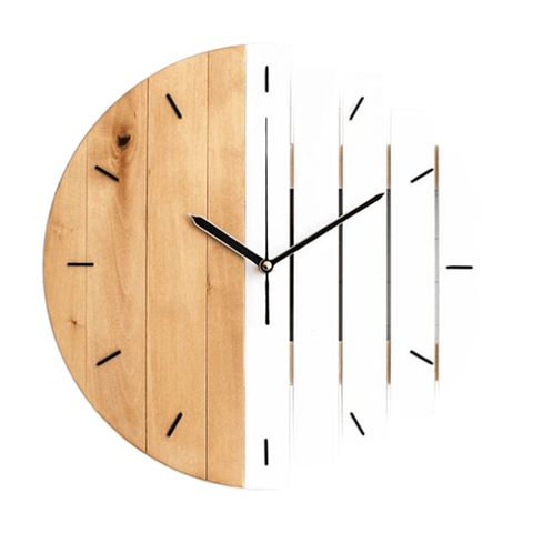 höra Wall Clock In Wood White