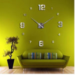 Väggklocka Silver - Large Modern Wall Clock