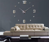 Väggklocka Silver - Large Modern Wall Clock